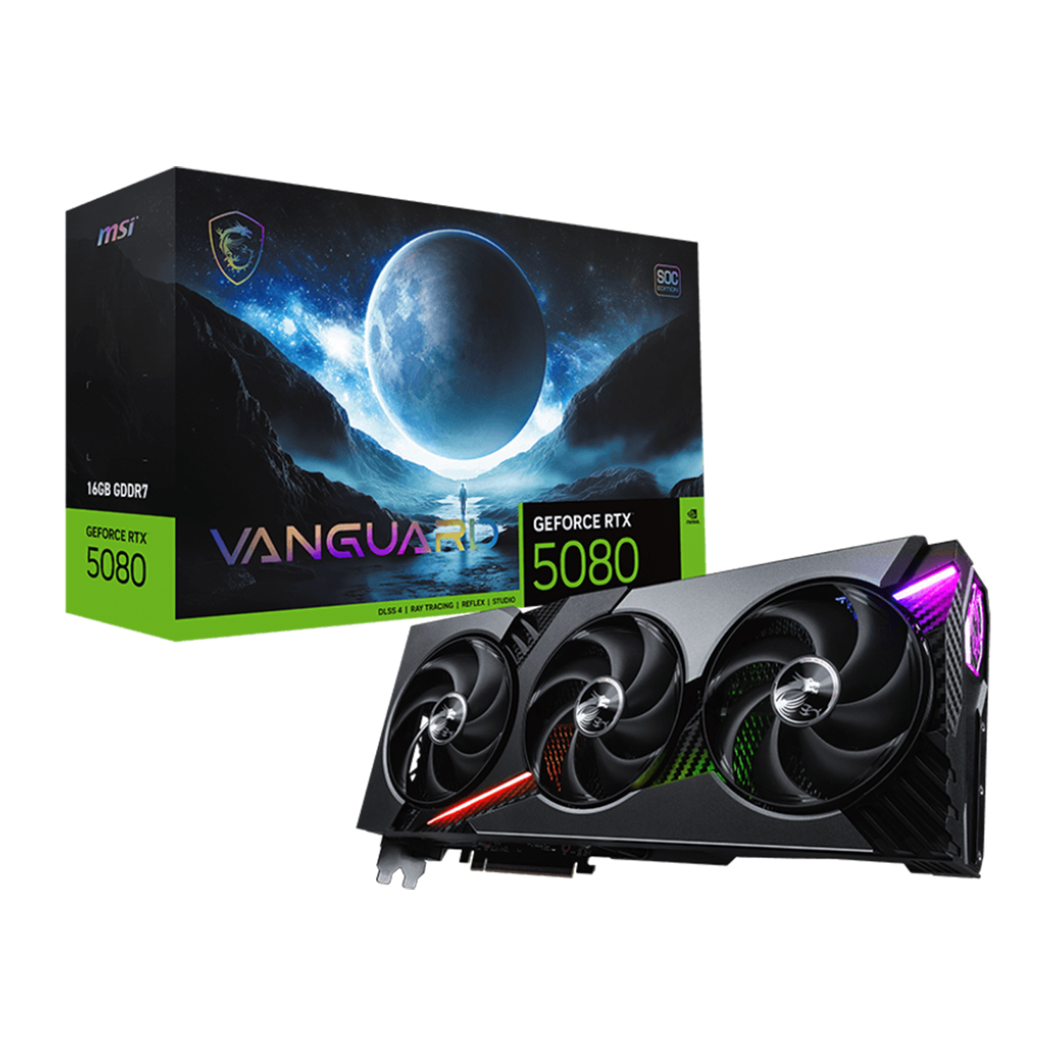 MSI Gaming RTX 5080 16G Vanguard SOC Graphics Card GDDR7 - كرت شاشة