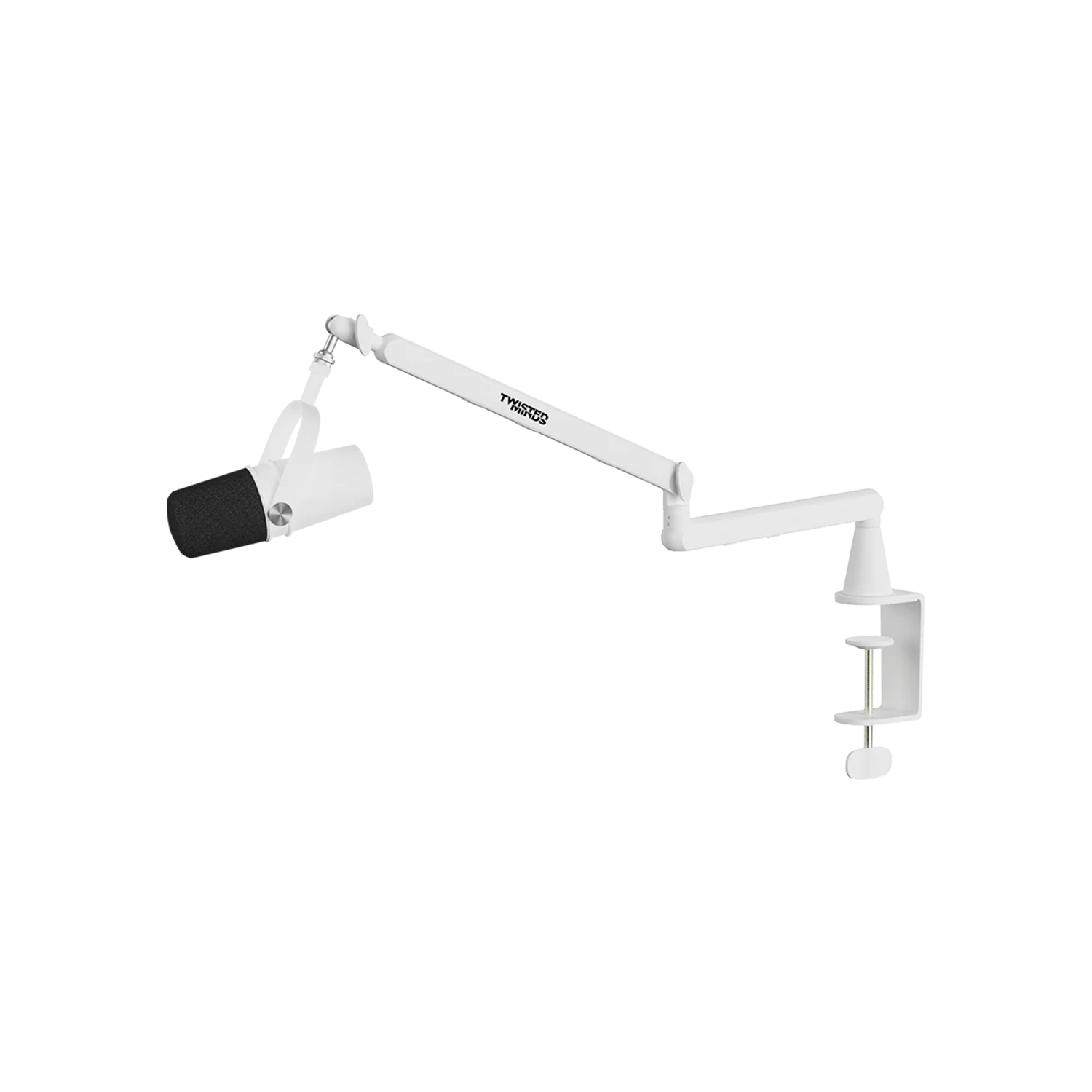 Twisted Minds Neo I Standard Series Pole Microphone Arm ( ARM ONLY ) - TM-NI01-SP - 360° Rotation, Dual Adjustable Arms, Up to 2kg, White - حامل مايك