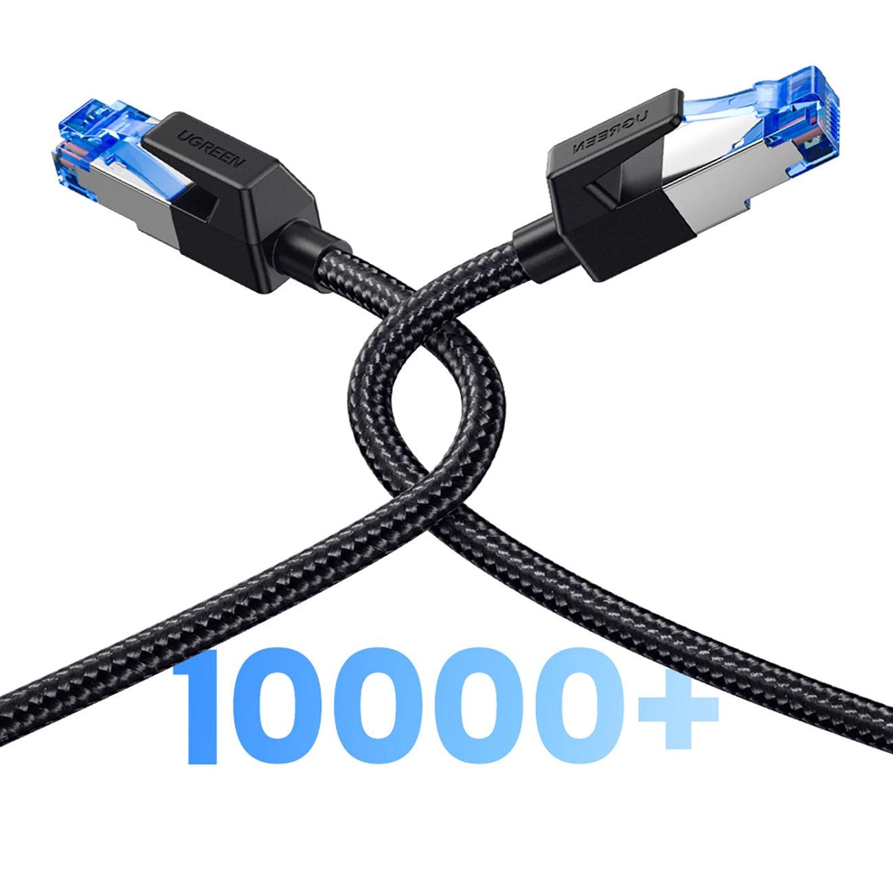 Ugreen Cat 8 High Speed Braided Ethernet Cable / 1M / 40Gbps 2000Mhz RJ45 / Shielded Indoor Heavy Duty LAN Cables / Compatible for Gaming PC PS5 PS4 PS3 Xbox Modem Router - كيبل نت