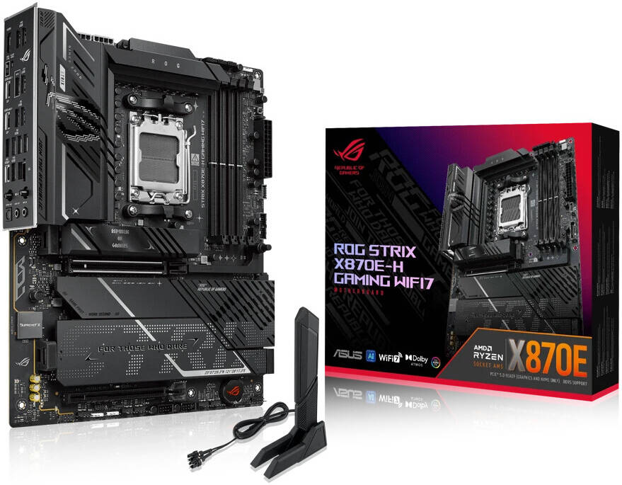 ASUS ROG STRIX X870E-H GAMING Motherboard WIFI7 - DDR5 - اللوحة الأم ASUS ROG STRIX X870E-H GAMING Motherboard WIFI7 - DDR5 - اللوحة الأم