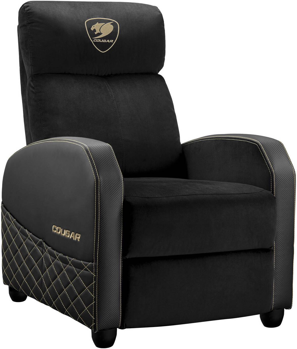 Cougar Ranger Elite Gold Gaming Sofa, Side Storage Pocket, Breathable Velvet Fabric Surface, Adjustable Design, Supports Up to 135kg Max Weight, Black/Gold - كرسي قيمنق Cougar Ranger Elite Gold Gaming Sofa, Side Storage Pocket, Breathable Velvet Fabric Surface, Adjustable Design, Supports Up to 135kg Max Weight, Black/Gold - كرسي قيمنق