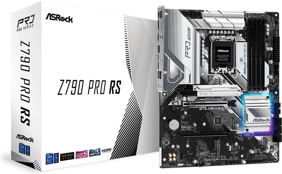 ASRock Z790 Pro RS LGA1700 ATX Motherboard, Intel Z790 Chipset, 4x 2 Channel DDR5 128GB Max - لوحه الام