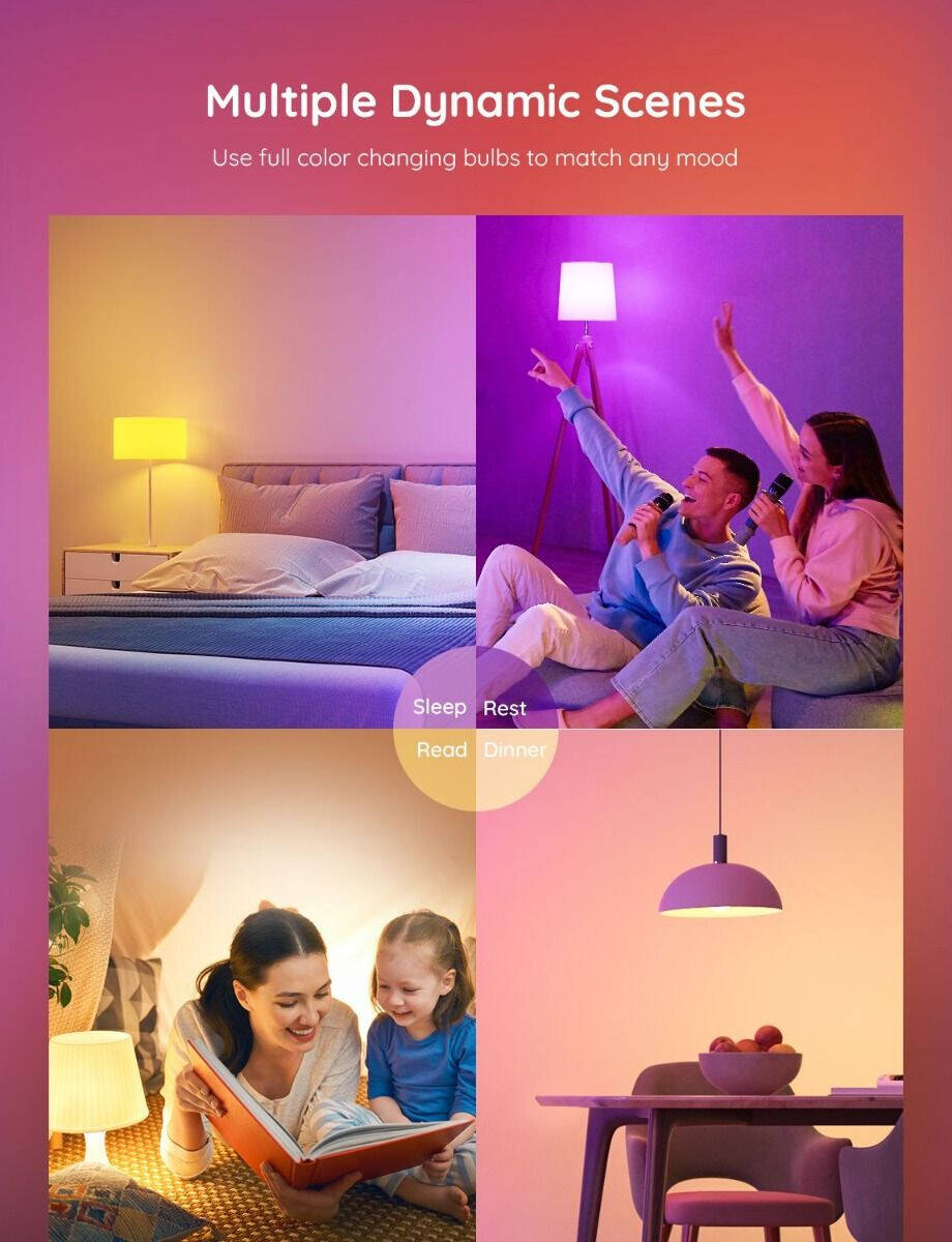 Govee RGBWW Smart LED Bulb E27 – Wi-Fi & Bluetooth Color-Changing Light Bulb (16M Colors + Tunable Warm/Cool White) - مصباح أر جي بي