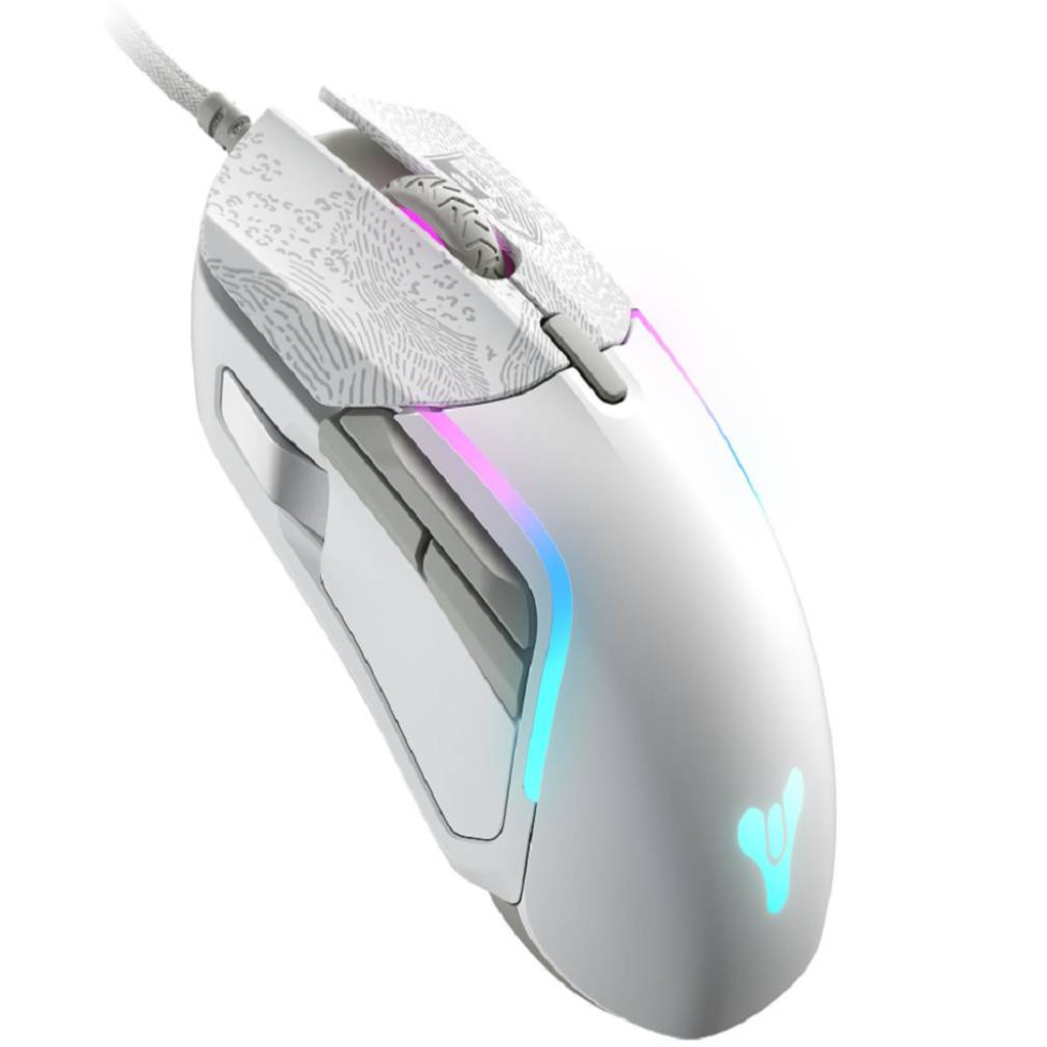 SteelSeries Rival 5 Destiny 2 Edition Gaming Mouse, 18,000 CPI, 9 Buttons Next-gen | 62552 - White  - نسخه محدوده