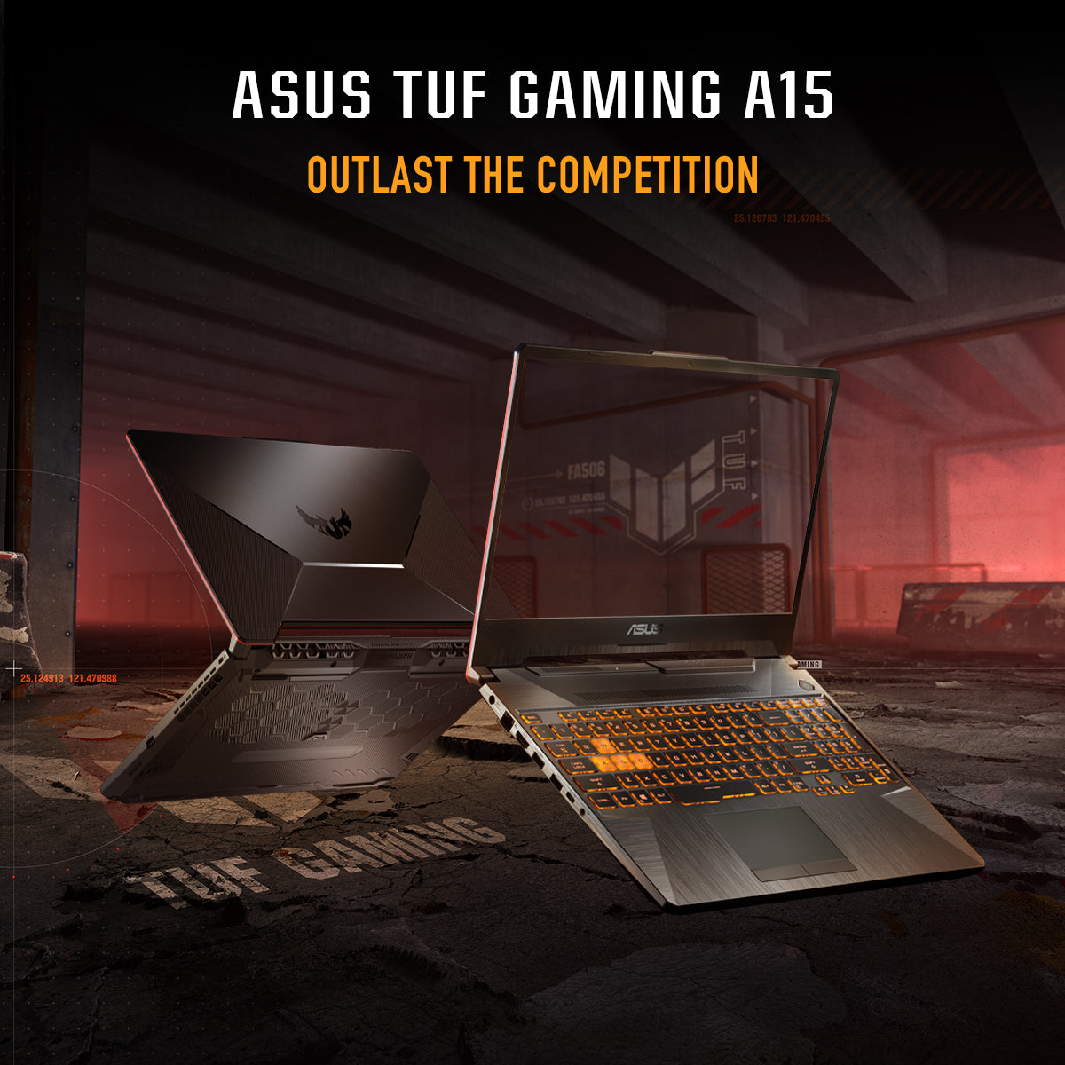 Asus TUF Gaming A15 FA506NCG-B165W Laptop, 15.6-inch FHD, R7 7445HS, RTX 3050 4GB, 16GB Ram, 512GB SSD - لابتوب قيمنق