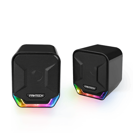 Fantech SONAR Speaker Stereo 2.0 Bass RGB Light -Black (GS202) - مكبر صوت - PC BUILDER QATAR - Best PC Gaming Store in Qatar 