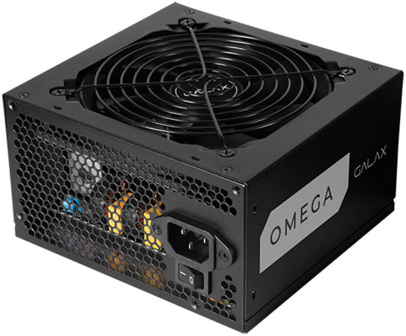 GALAX OMEGA GL650S Non-Modular Power Supply, 650W Power, 80 PLUS Bronze Efficiency, Cybenetics Bronze, 105° C-Rated Capacitors, DC/DC conversion, Black - مزوط طاقه
