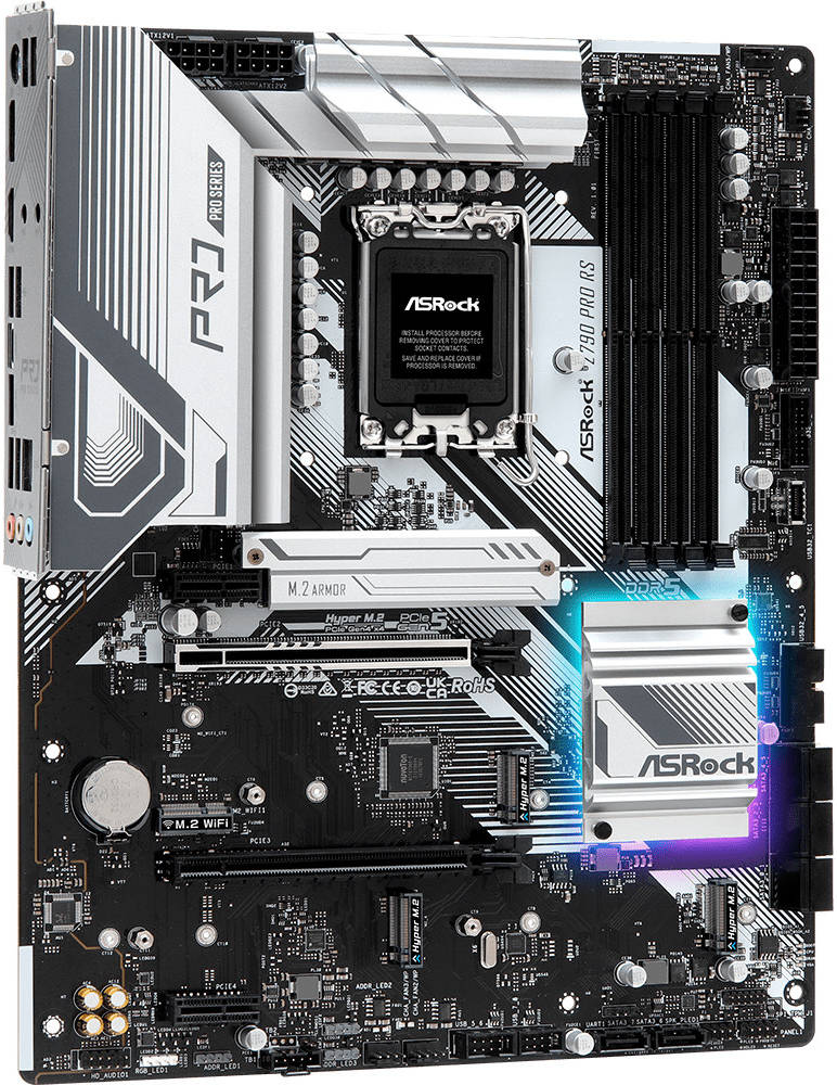 ASRock Z790 Pro RS LGA1700 ATX Motherboard, Intel Z790 Chipset, 4x 2 Channel DDR5 128GB Max - لوحه الام