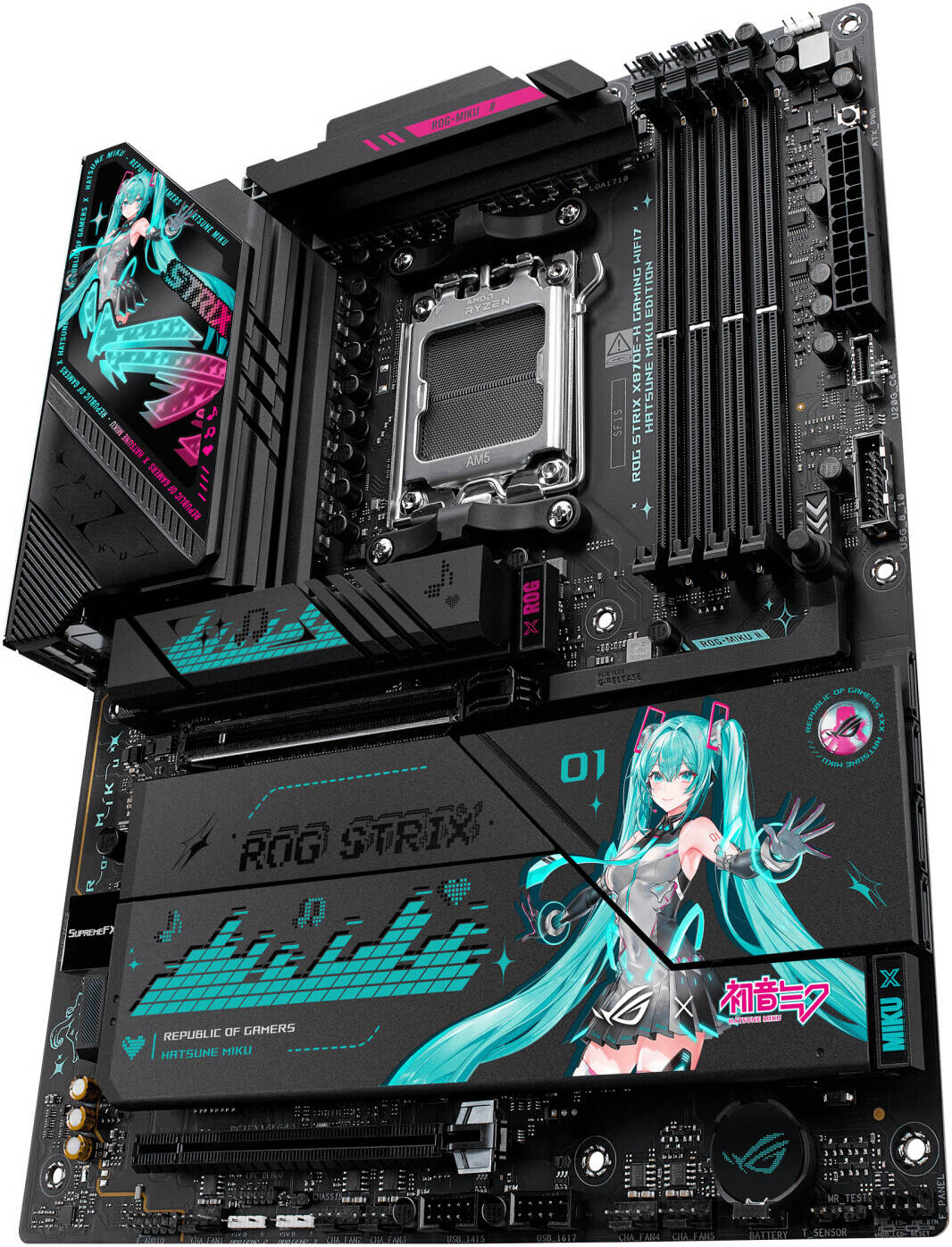 ASUS ROG STRIX X870E-H Gaming WIFI7 & BT Hatsune Miku Edition Motherboard - لوحه أم نسخه خاصه