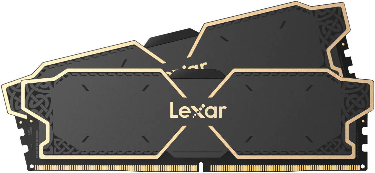 Lexar THOR OC DDR5 Desktop Memory, 32GB (2x16GB) Capacity, 6000 MT/s Memory Speed, CL32 CAS Latency, Intel XMP 3.0 & AMD EXPO Profiles, Black | LD5U16G60C32LG-RGD
