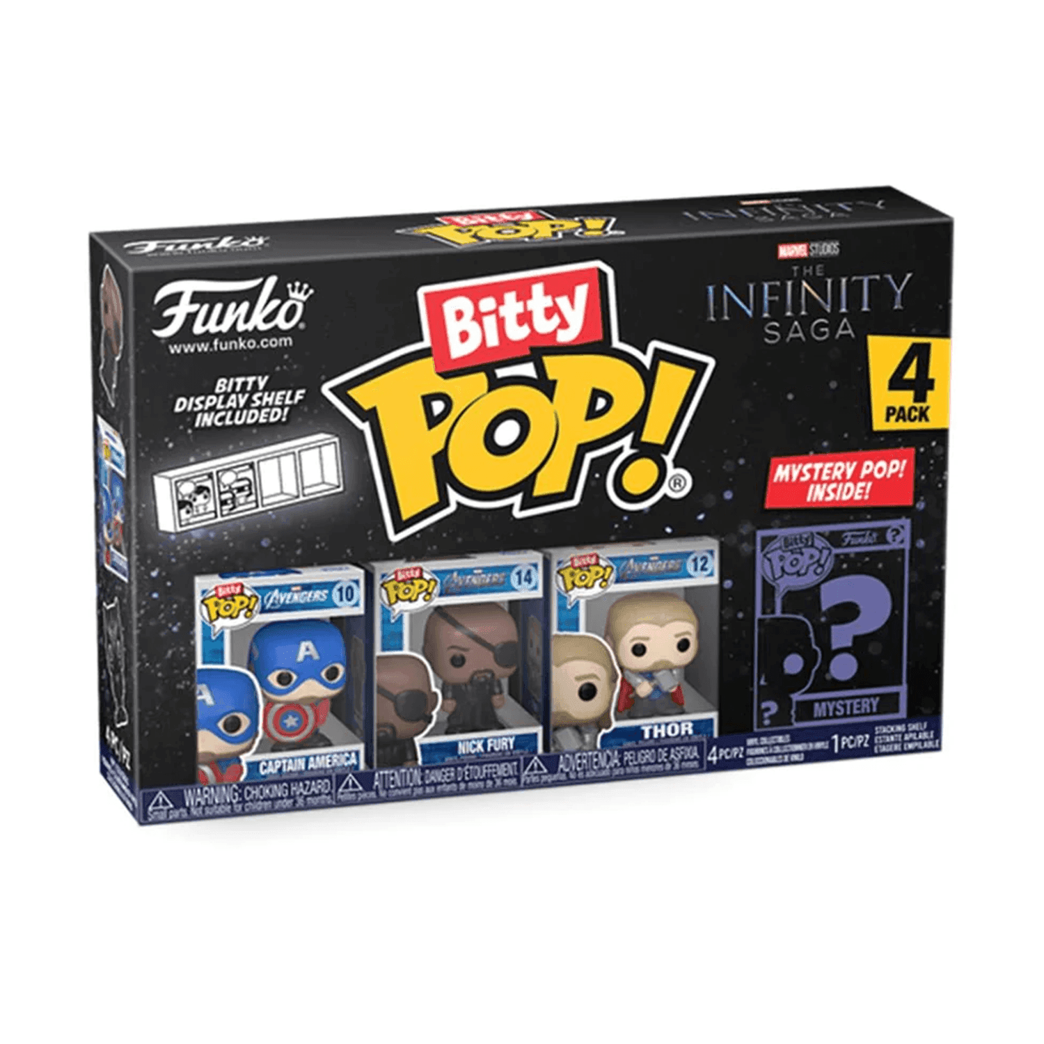 Funko Bitty Pop! Marvel: The Avengers - Captain America 4 Pack - مجسمات صغيرة Funko Bitty Pop! Marvel: The Avengers - Captain America 4 Pack - مجسمات صغيرة