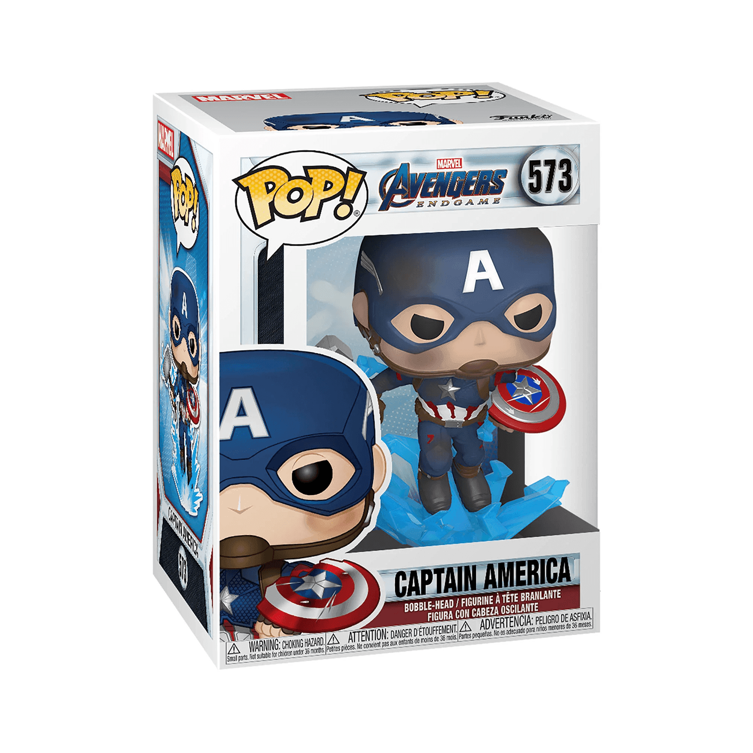 Funko Pop! Marvel: Endgame- Captain America w/BrokenShield & Mjolnir #573 - مجسمات مارفل Funko Pop! Marvel: Endgame- Captain America w/BrokenShield & Mjolnir #573 - مجسمات مارفل