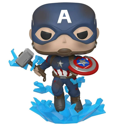 Funko Pop! Marvel: Endgame- Captain America w/BrokenShield & Mjolnir #573 - مجسمات مارفل