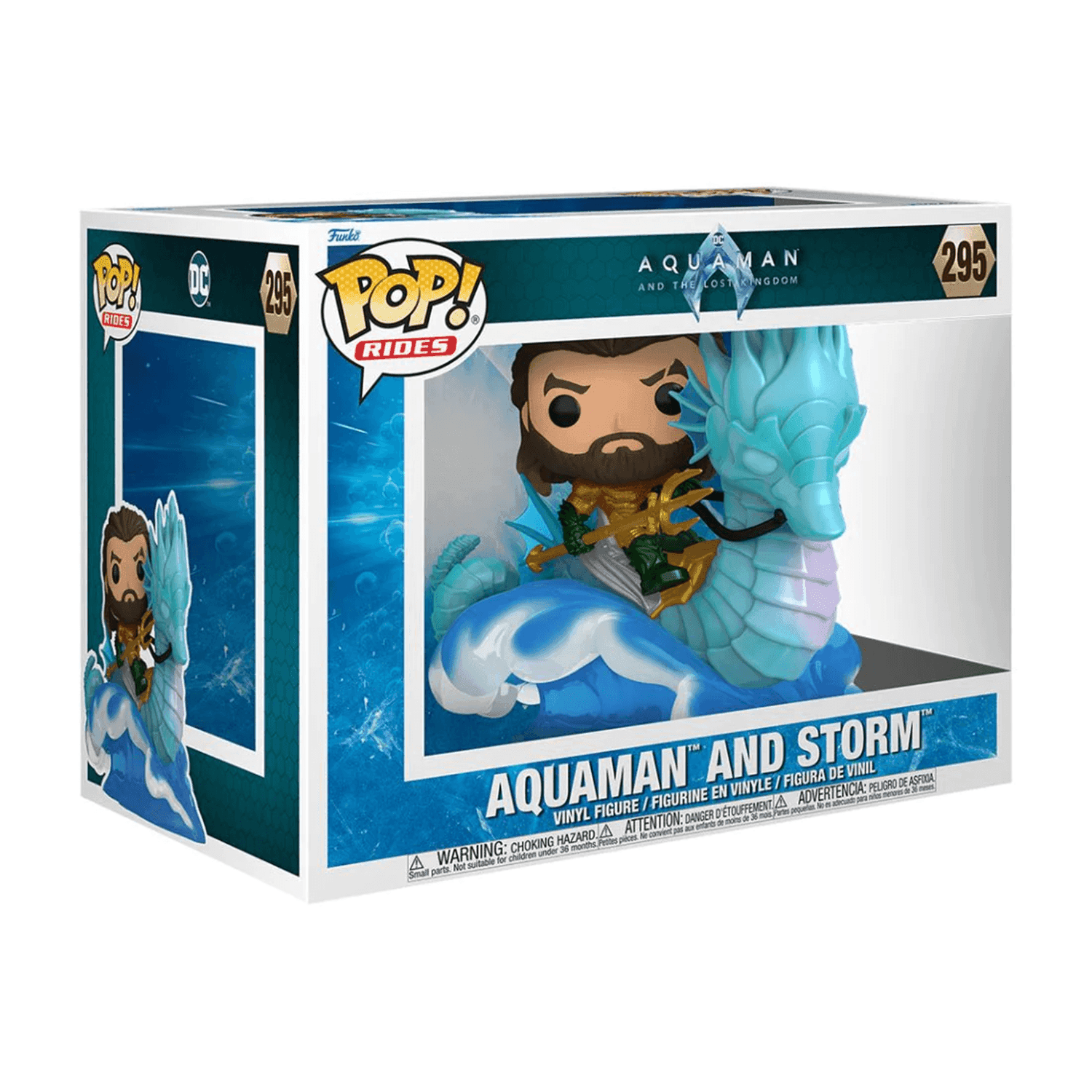 Funko Pop Ride DLX! Movies: Aquaman and the Lost Kingdom - Aquaman on Storm #295 - مجسمات أفلام Funko Pop Ride DLX! Movies: Aquaman and the Lost Kingdom - Aquaman on Storm #295 - مجسمات أفلام