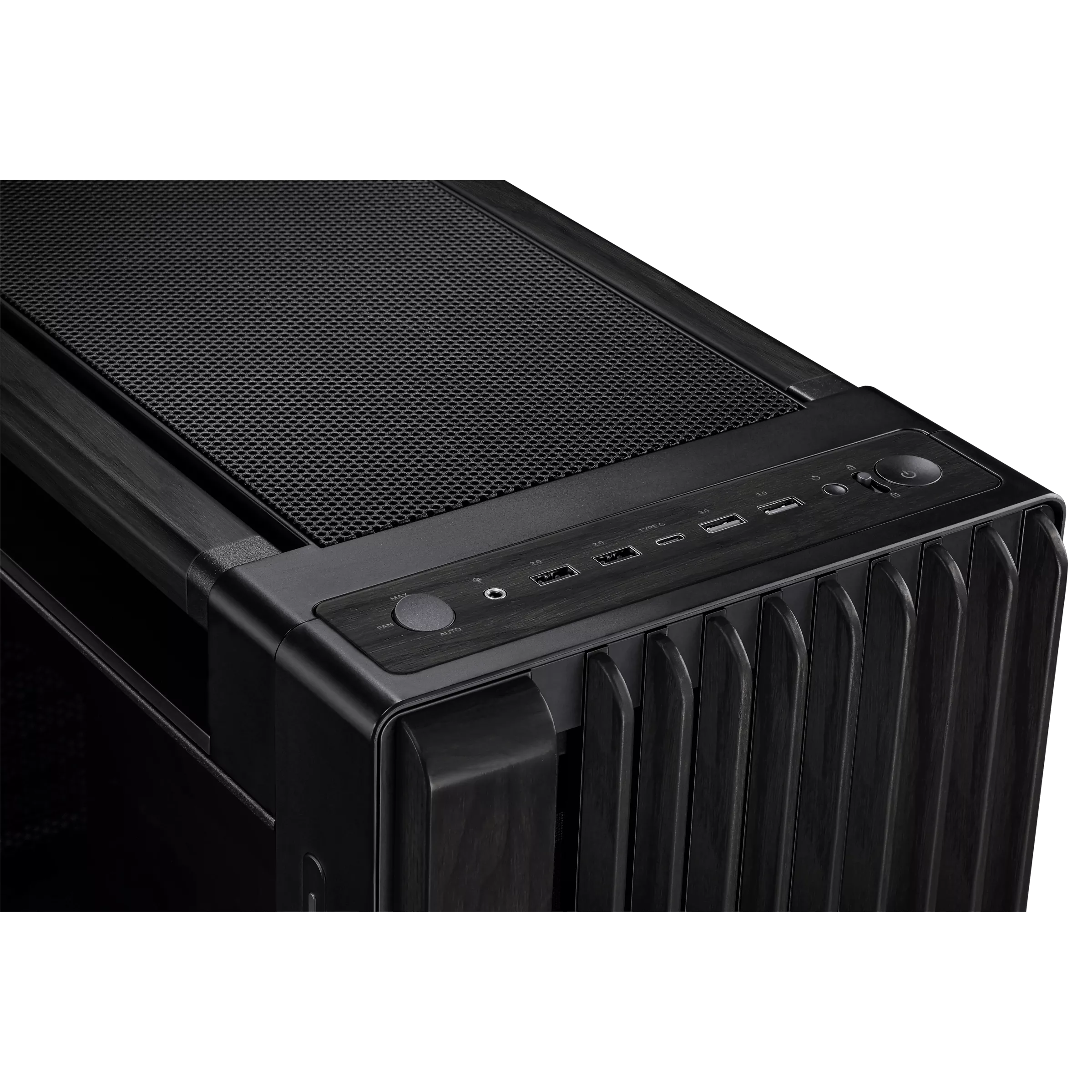 Asus ProArt PA602 Gaming E-ATX Computer Case, 2x 200mm & 1x 140mm Pre-Installed Fans , Dual Air Deflectors, 15.5mm Open Grills, Black- كيس خشب
