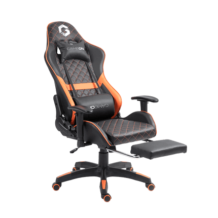 GAMEON GO-BC4D-BO Gaming Chair with Adjustable 2D Armrest & Foot Rest - Orange/Black - كرسي - PC BUILDER QATAR - Best PC Gaming Store in Qatar 