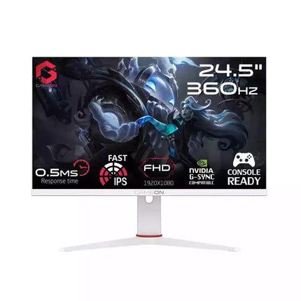 Gameon GOA24FHD360IPS Artic Pro Series 24.5" Gaming Monitor FHD, Fast IPS 360Hz, E-LED Display MPRT 0.5ms, HDMI 2.1, VESA Mount, Adaptive-Sync G-Sync with RBG Elements (Support PS5 / XBOX ) White - شاشة ألعاب سريعة - PC BUILDER QATAR - Best PC Gaming Store in Qatar 