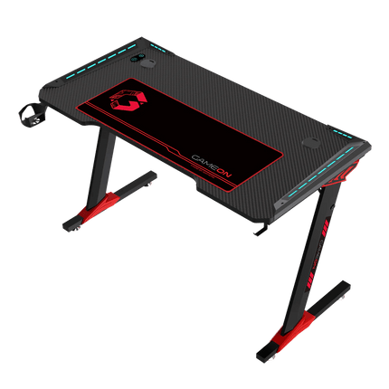 GAMEON Raptor II Series Z-Shaped RGB Flowing Light Gaming Desk Cup Holder - Black- طاولة - PC BUILDER QATAR - Best PC Gaming Store in Qatar 