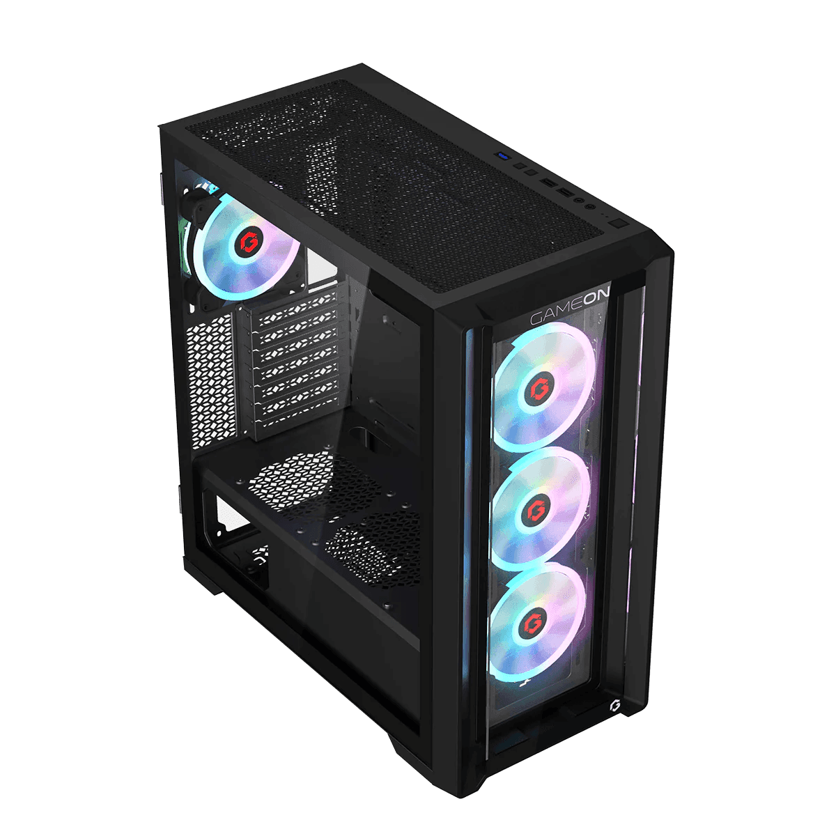 Vortex Case GAMEON Vortex Midnight Series Mid Tower Gaming Case (4 ARGB Fans Inclu ...