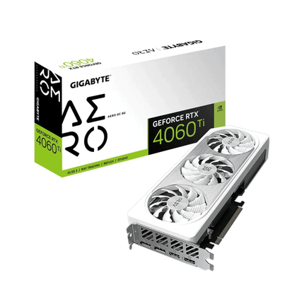 Gigabyte GeForce RTX 4060 Ti Aero OC 8G GDDR6 Graphics Card - White - كرت الشاشة - PC BUILDER QATAR - Best PC Gaming Store in Qatar 