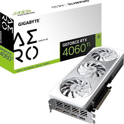 Gigabyte GeForce RTX 4060 Ti Aero OC 8G GDDR6 Graphics Card - White - كرت الشاشة - PC BUILDER QATAR - Best PC Gaming Store in Qatar 