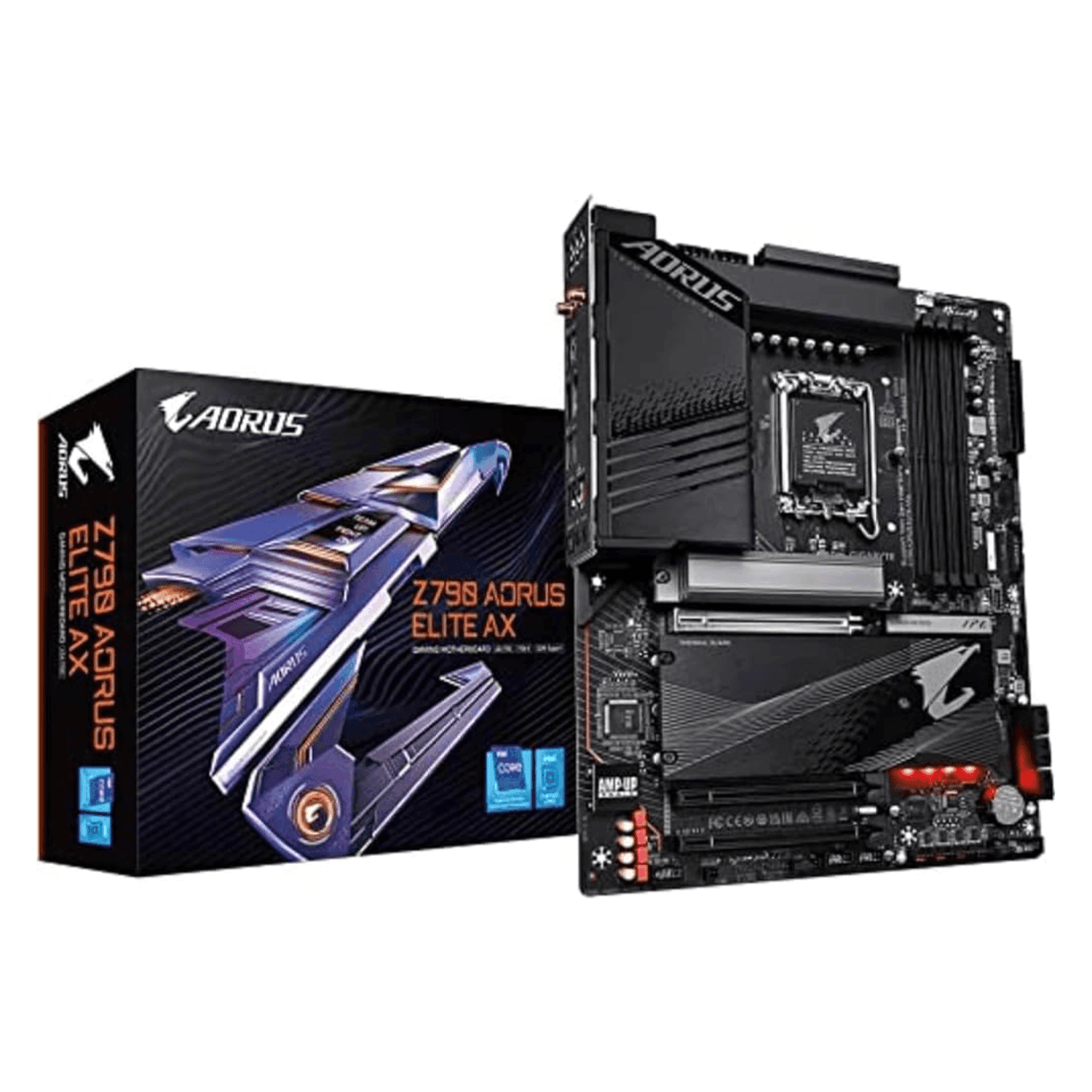 Gigabyte Z790 Aorus Elite AX WIFI DDR5 Intel Gaming Motherboard Intel LGA 1700 - اللوحة الأم - PC BUILDER QATAR - Best PC Gaming Store in Qatar 