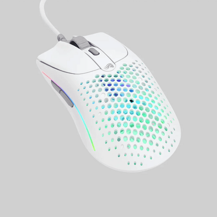 Glorious Model O 2 Wired RGB Gaming Mouse White Ultralight 59-BAMF 2.0 Sensor - فأرة - PC BUILDER QATAR - Best PC Gaming Store in Qatar 