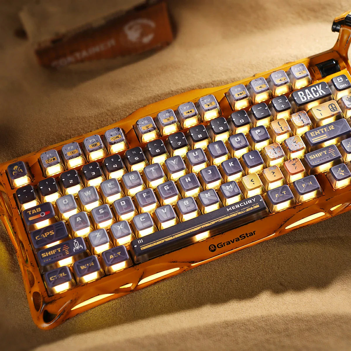 GRAVASTAR MERCURY K1 Pro 75% Wireless Mechanical Gaming Keyboard – Battle-Worn Yellow - كيبورد احترافي