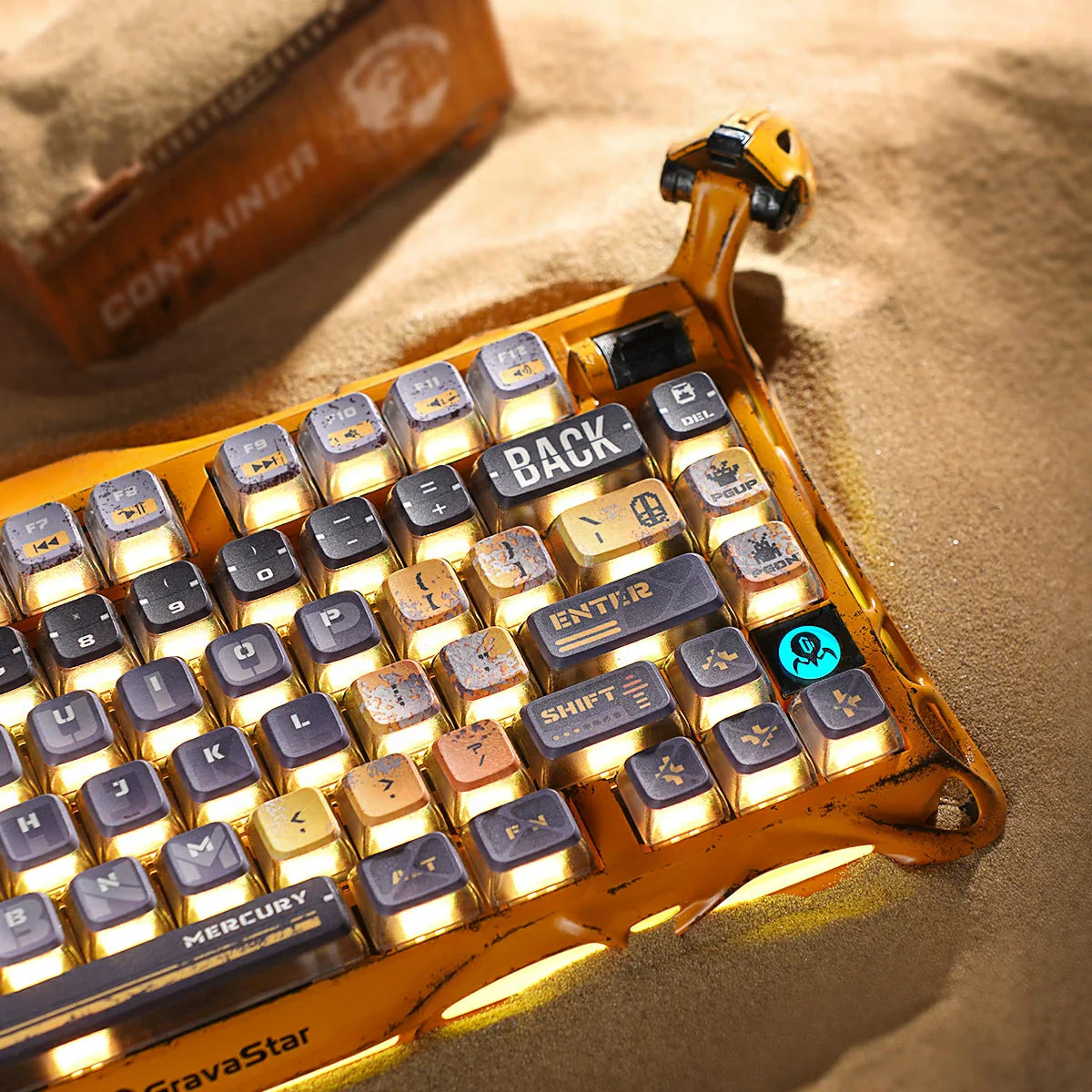 GRAVASTAR MERCURY K1 Pro 75% Wireless Mechanical Gaming Keyboard – Battle-Worn Yellow - كيبورد احترافي