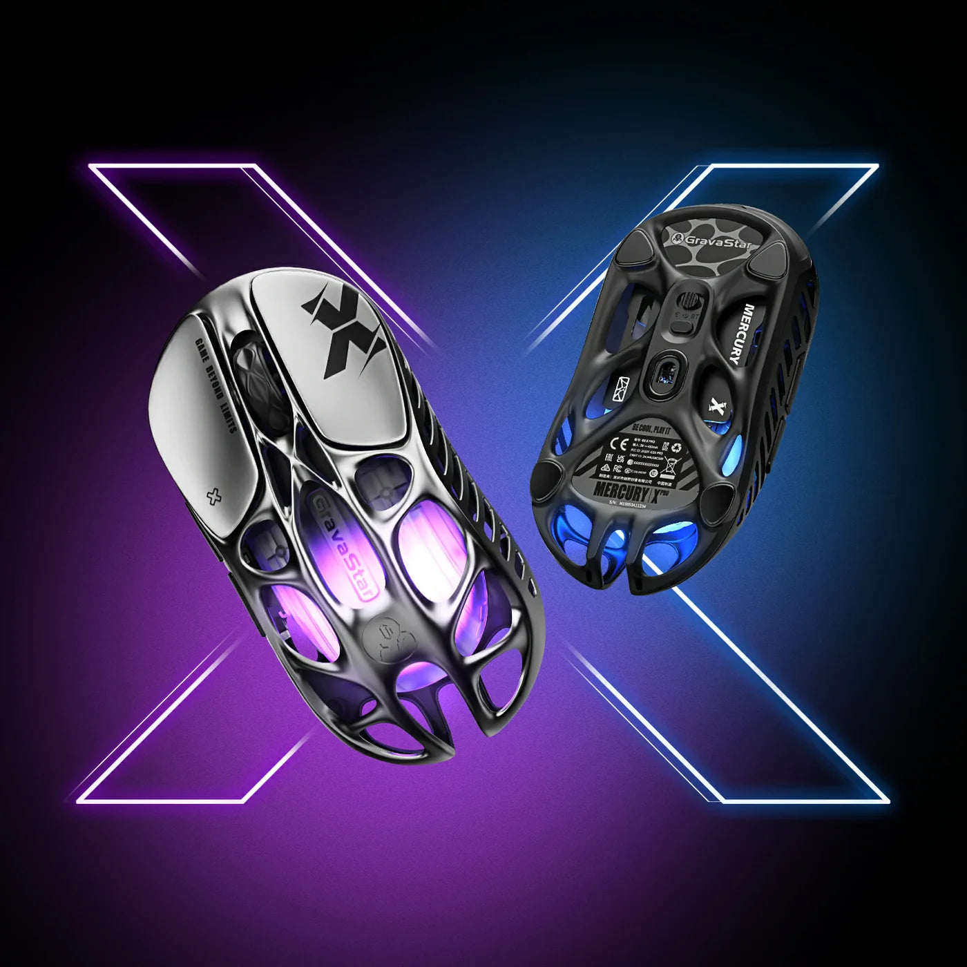 GRAVASTAR MERCURY X Wireless Gaming Mouse – Galaxy Black - ماوس قيمينغ احترافي
