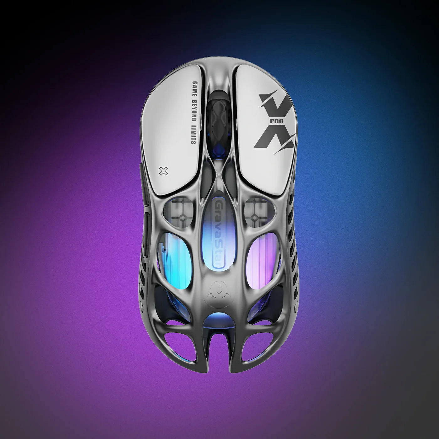 GravaStar Mercury X Pro Wireless Gaming Mouse GM+8K Dongle – Interstellar Silver - ماوس قيمينغ احترافي