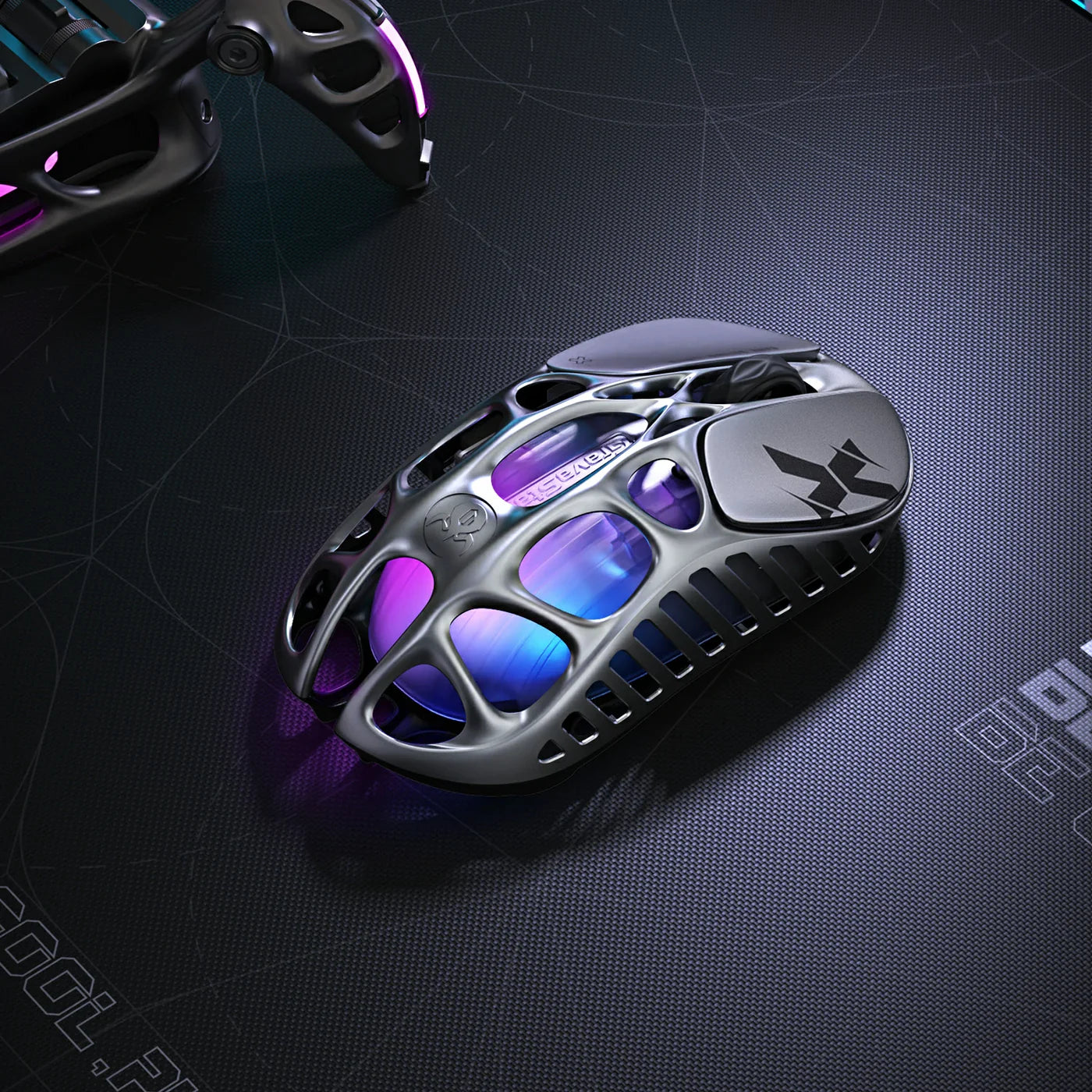 GRAVASTAR MERCURY X Wireless Gaming Mouse – Interstellar Silver - ماوس قيمينغ احترافي