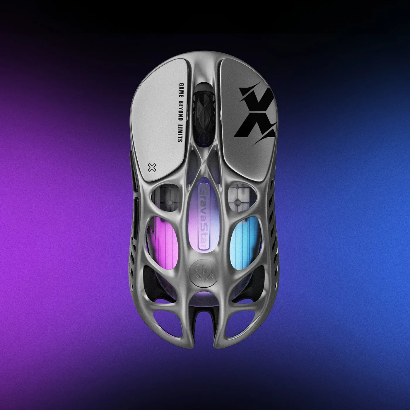 GRAVASTAR MERCURY X Wireless Gaming Mouse – Interstellar Silver - ماوس قيمينغ احترافي