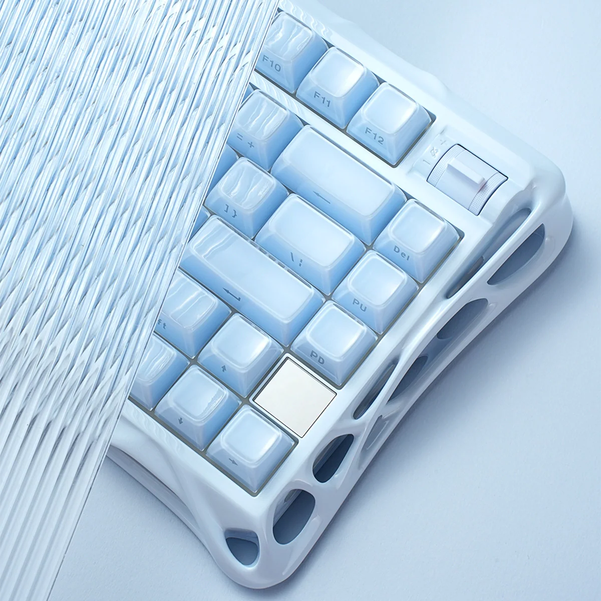 GRAVASTAR MERCURY K1 75% Wireless Tri-mode Mechanical Gaming Keyboard – Ice Blue - كيبورد احترافي لاسلكي