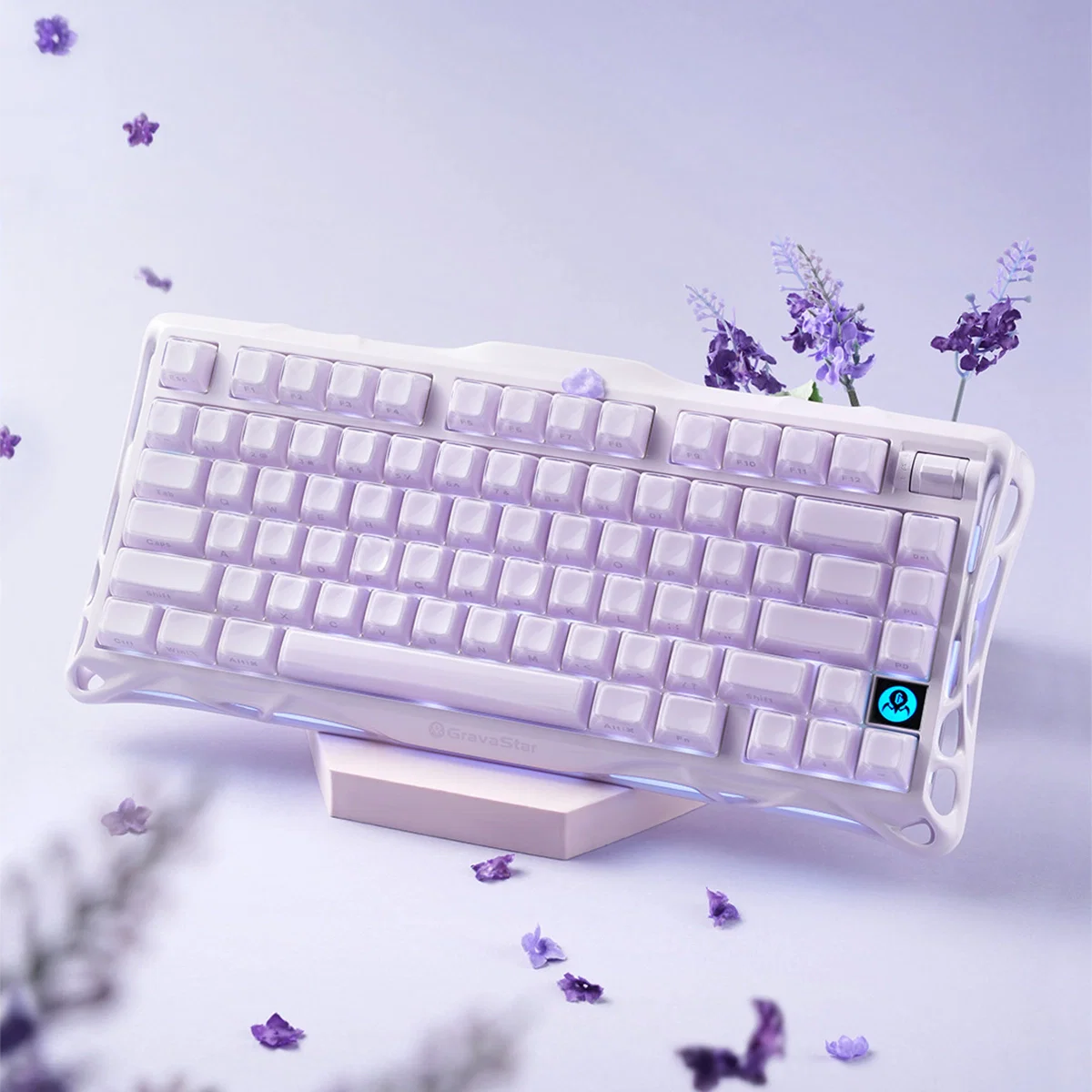 GRAVASTAR MERCURY K1 75% Wireless Mechanical Gaming Keyboard – Lavender Purple - كيبورد احترافي