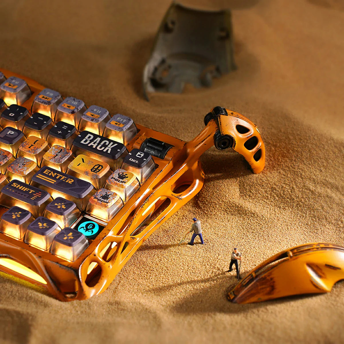 GRAVASTAR MERCURY K1 Pro 75% Wireless Mechanical Gaming Keyboard – Battle-Worn Yellow - كيبورد احترافي