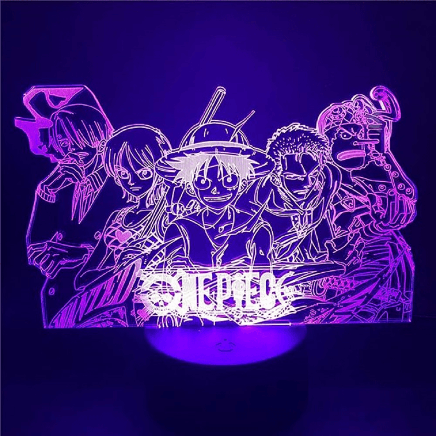 Straw Hat Crew 4 - One Piece Anime Night Lights Action Figure 3D LED Toys Table Lamp - مجسم انمي ثلاثي الابعاد