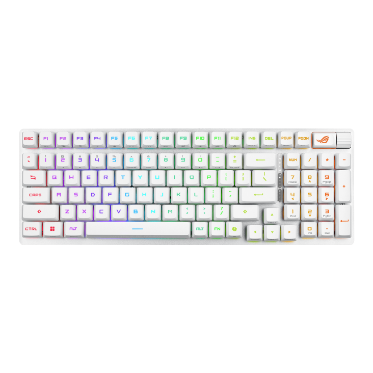 ASUS X902 SCOPE II 96 RX WIRELESS GAMING KEYBOARD SWITCHES/ARABIC /ABS KEYACAPS White - كيبورد احترايفي