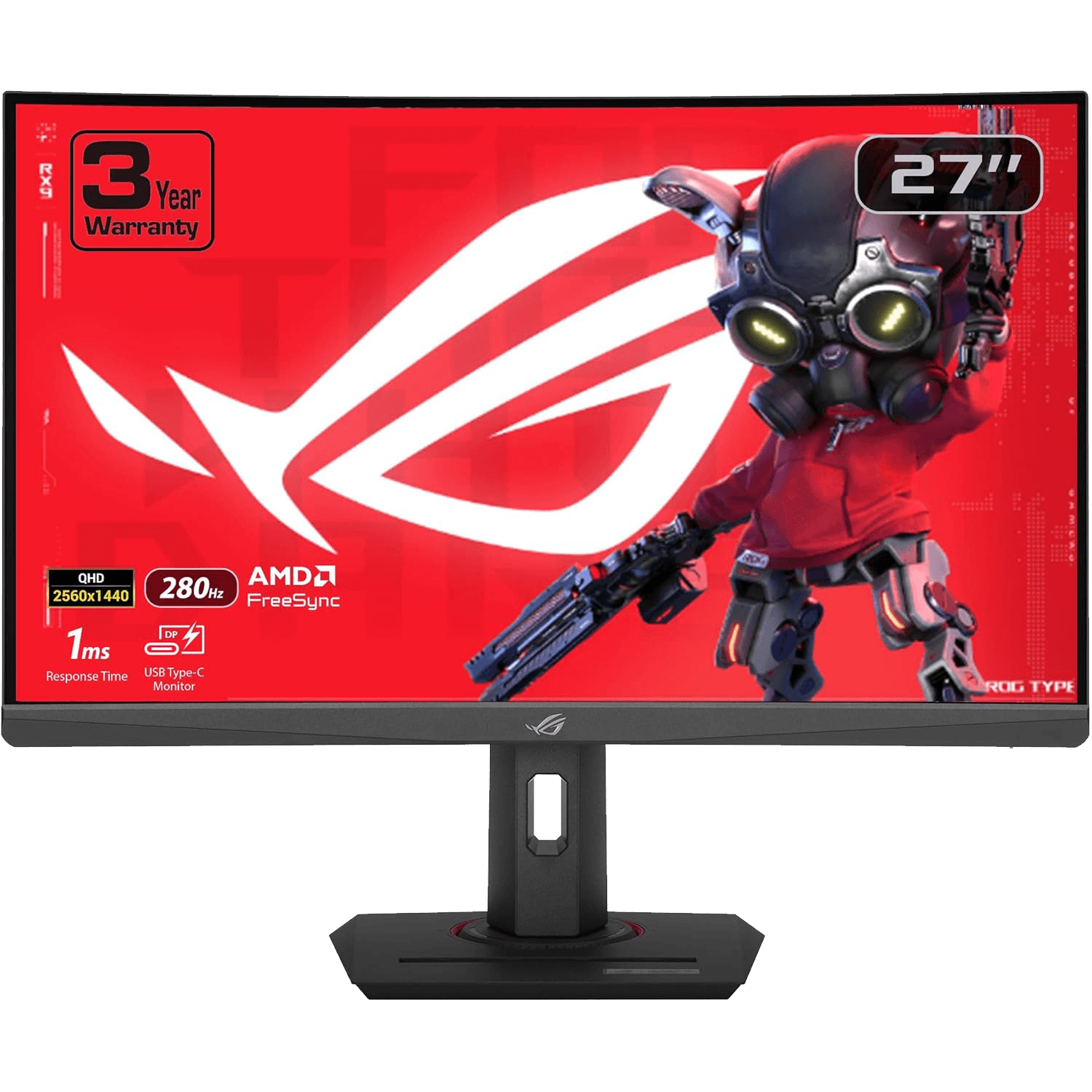 ASUS ROG Strix XG27WCMS 27”, 2K, 280Hz, 1ms, Curved, HDR, FreeSync Premium, USB-C Gaming Monitor - شاشة أسوس سريعة ASUS ROG Strix XG27WCMS 27”, 2K, 280Hz, 1ms, Curved, HDR, FreeSync Premium, USB-C Gaming Monitor - شاشة أسوس سريعة