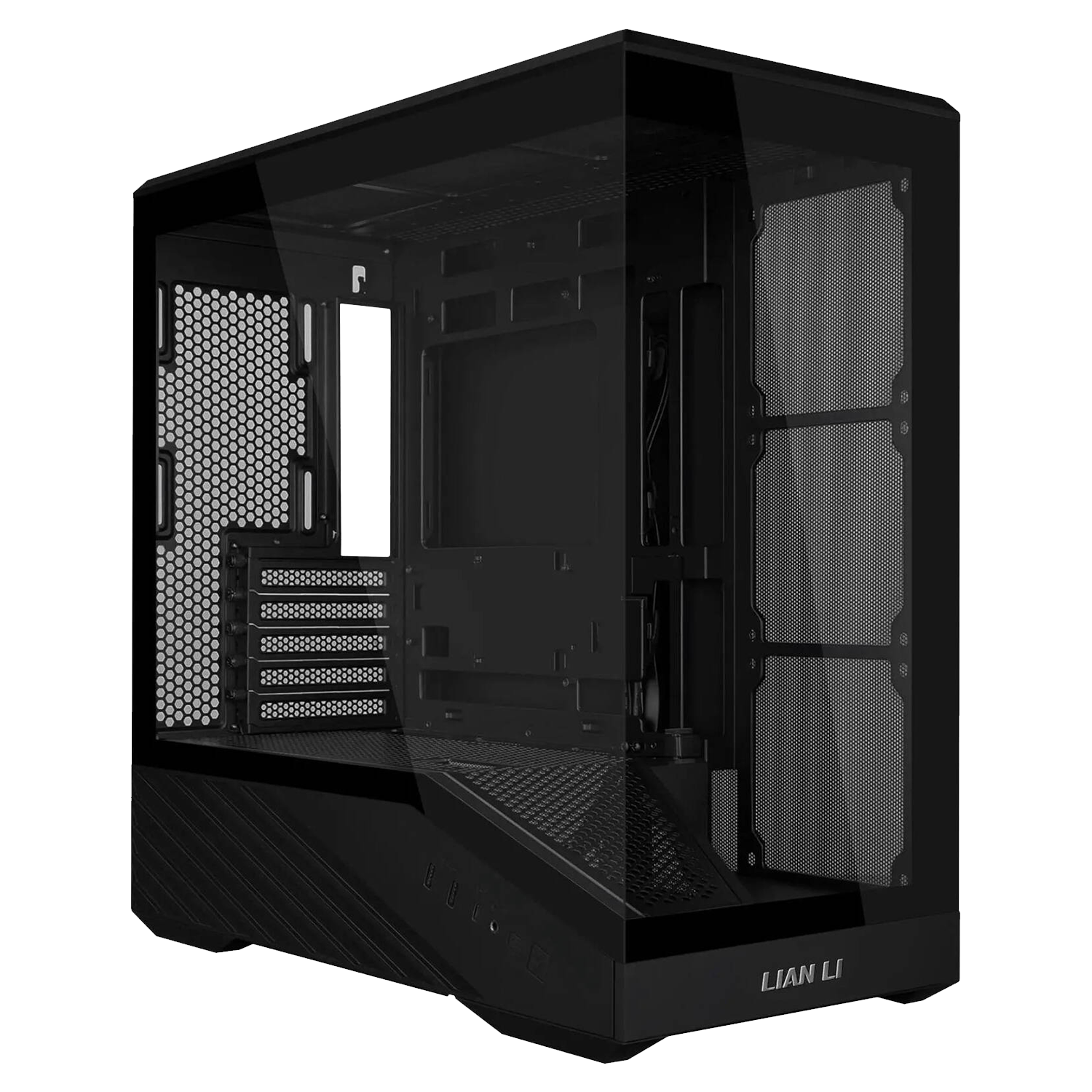 Lian Li Vector V100R Mini MicroATX Black Case, 360mm Radiator, Tempered Glass Black - كيس اسود