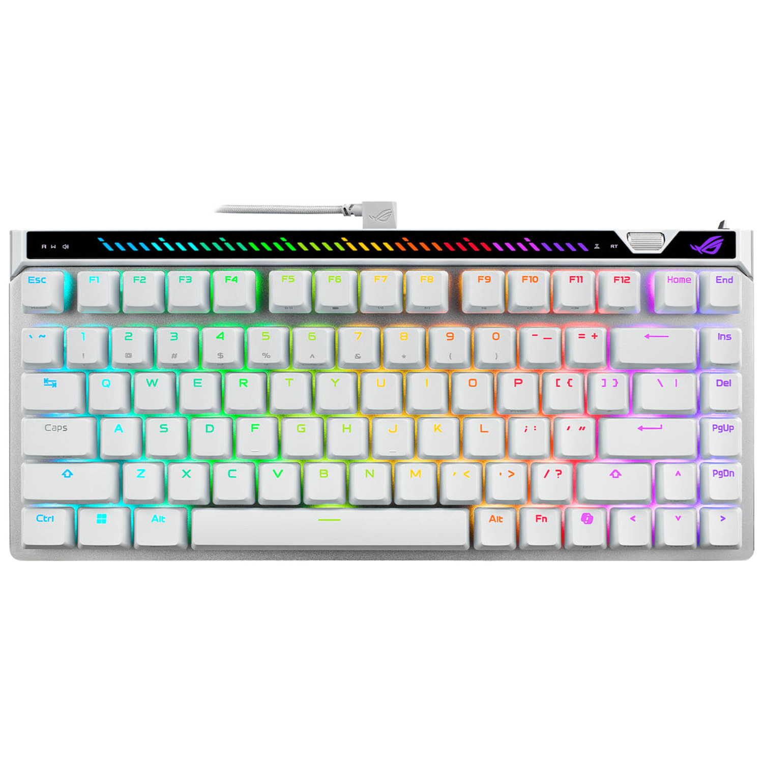 ASUS ROG Falchion Ace 75 HE Gaming Keyboard, Magnetic Switch, Hot-Swappable, English-Arabic Layout White - كيبورد اسوس مغناطيسي أبيض