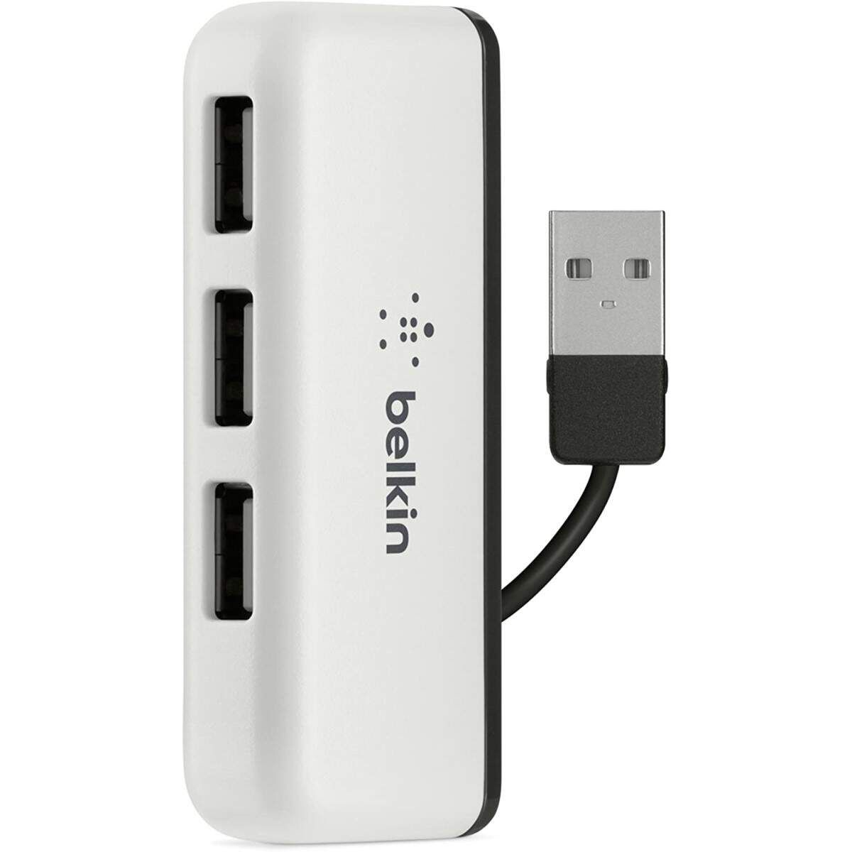 Belkin Travel USB 2.0 Hub (4-Port), White - موزع يو اس بي