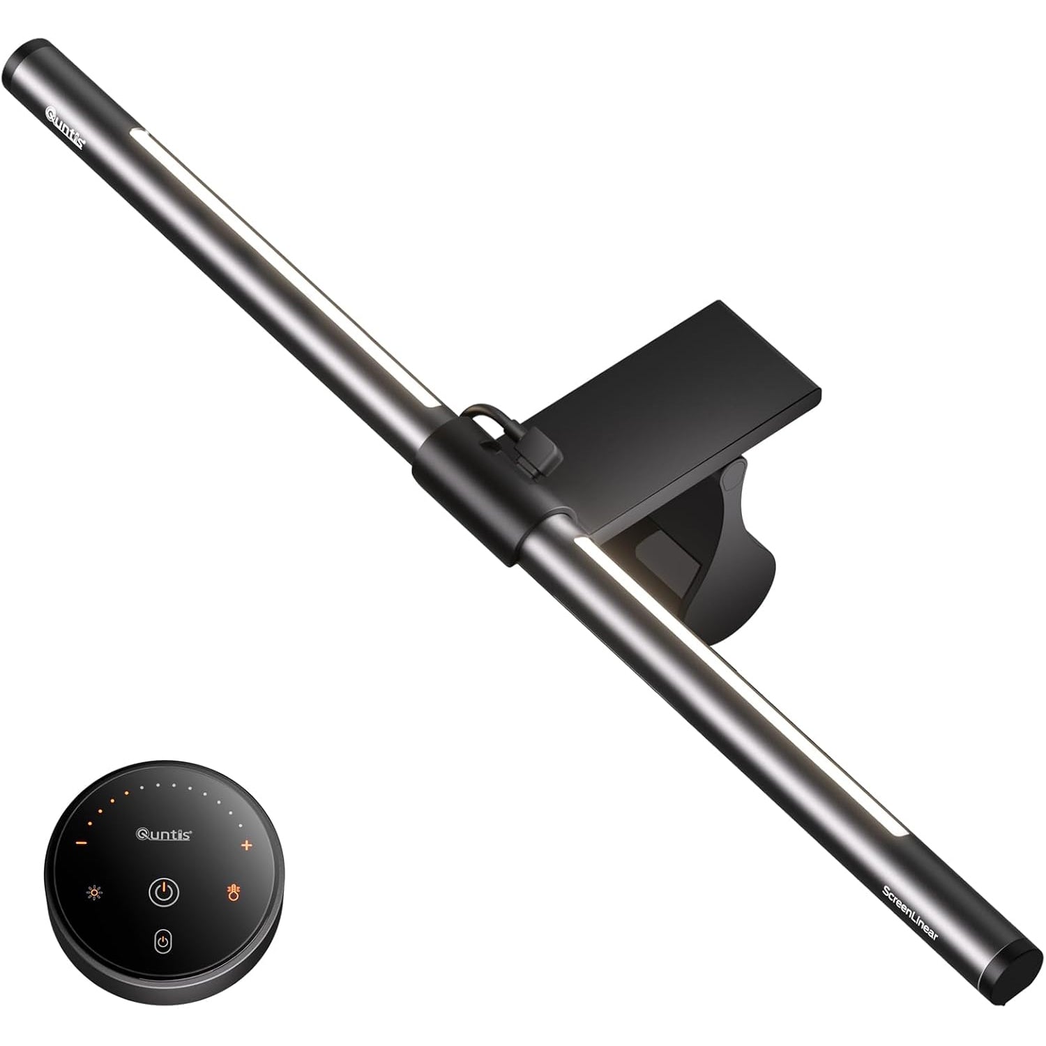 Quntis Computer Monitor Light Bar Dual Light Bar with Remote , Eye-Care, Gray - شريط إضائة للشاشة