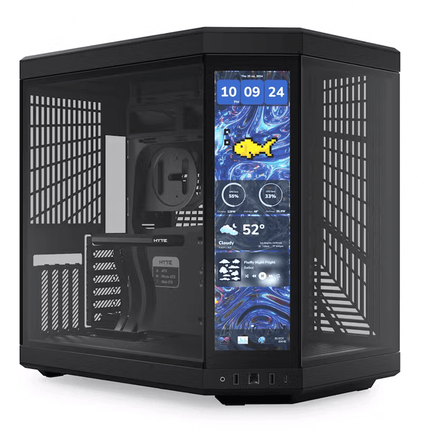 Hyte Y70 touch infinite Dual Chamber Modern Aesthetic Case ATX Mid Tower - Black - كيس مع شاشة لمس - PC BUILDER QATAR - Best PC Gaming Store in Qatar 