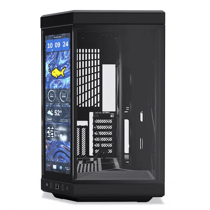 Hyte Y70 touch infinite Dual Chamber Modern Aesthetic Case ATX Mid Tower - Black - كيس مع شاشة لمس - PC BUILDER QATAR - Best PC Gaming Store in Qatar 