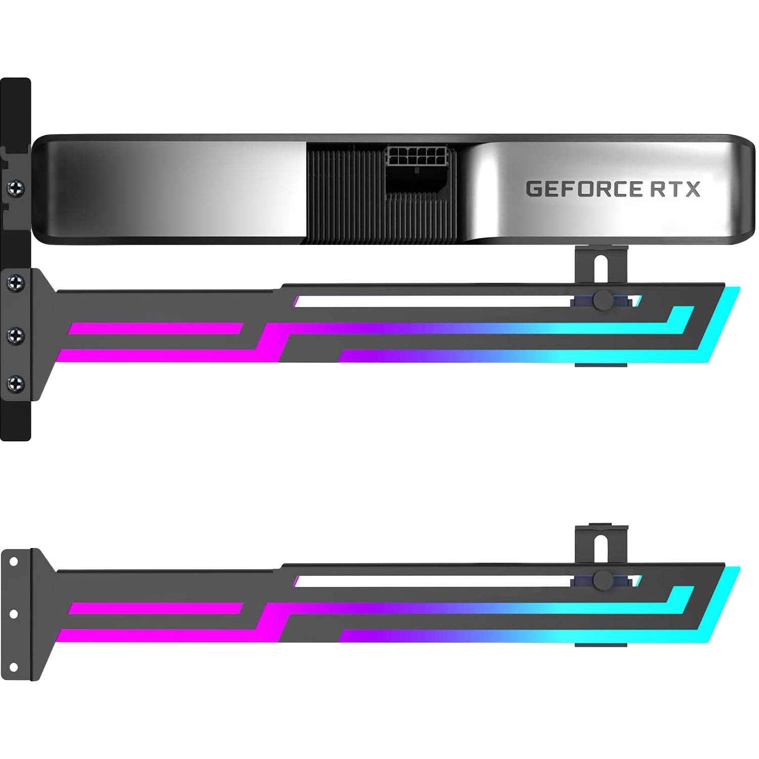 NVRADCHUA ARGB GPU Support Bracket, RGB GPU Holder, black - حامل كرت شاشة