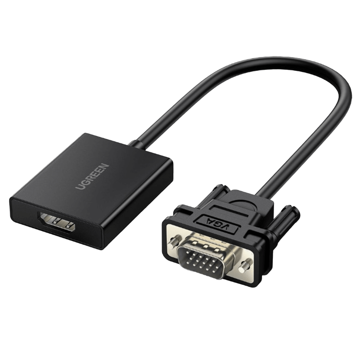 UGreen VGA to HDMI Adapter Cable With Audio - Black - محول UGreen VGA to HDMI Adapter Cable With Audio - Black - محول