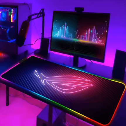 ROG Mouse Pad Rgb Cute Mousepad Gamer Keyboard Mat LED Computer Mousepad Keyboards Accessories Gaming Desk Mat Mouse Carpet XXL - موس باد