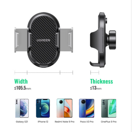 UGREEN Waterfall-Shaped Suction Cup Phone Mount Black - حامل هاتف