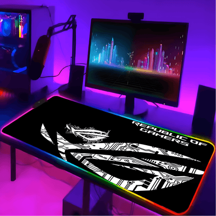 لوحة ماوس ROG RGB لوحة ماوس لطيفة لوحة مفاتيح للألعاب LED لوحة ماوس كمبيوتر ملحقات لوحات المفاتيح حصيرة مكتب الألعاب سجادة ماوس XXL - موس باد 